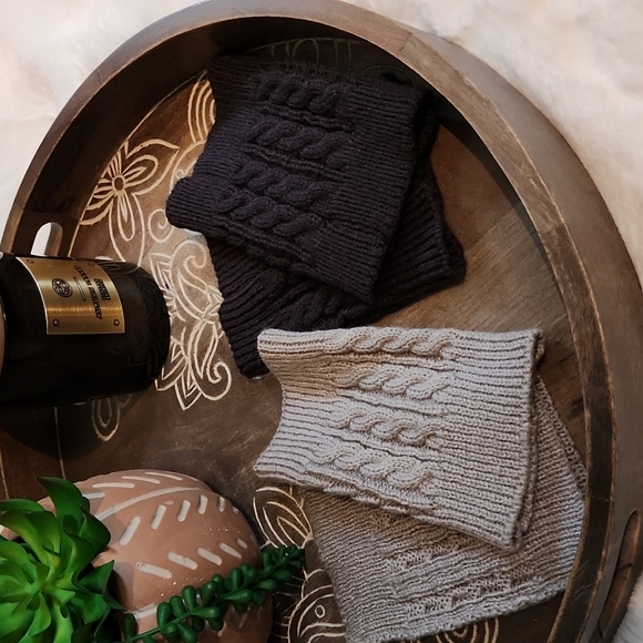 Leg Warmers - two sets: dark grey and light grey. (Selling both together) - Picture 1 of 2